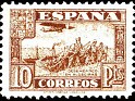 Spain 1937 Monuments 10 Ptas Marron Edifil 813